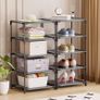Fabric Chest of Drawers Bedroom, 4 Drawers Storage Unit with Sturdy Steel Frame, Dresser Drawers for Bedroom, Living Room, Hallway, Office and Closet - Grey Image 5