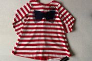Girl's Red Stripe Bow Top | Size 5 years | Dunnes Stores