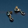 Vintage 1960/70 Topaz & Amethyst Earrings - 18ct Image 5
