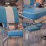 Set of 2 American Diner Dining Chairs Retro Blue Vintage Faux Leather Kitchen Chairs Chrome Frame Image 2