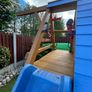 Wooden Playhouse with slide & swings Image 9