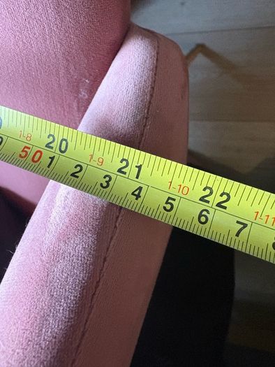 Pinky Velvet Accent Chair with arm rest and Wooden effect Metal Legs
