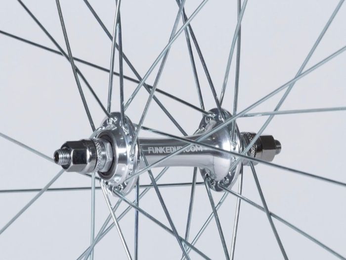 Sky Blue Bicycle Wheelset - Fixie/Singlespeed/FixedGear/Track Bike (FlipFlop Rear Hub) Sealed Bearings - Massive Discount Sale due to Cosmetic Flaws - Light Blue Rims with Silver Spokes and Hubs
