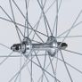 Sky Blue Bicycle Wheelset - Fixie/Singlespeed/FixedGear/Track Bike (FlipFlop Rear Hub) Sealed Bearings - Massive Discount Sale due to Cosmetic Flaws - Light Blue Rims with Silver Spokes and Hubs Image 7