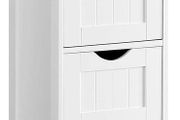 Bathroom cabinet, narrow wooden bathroom cabinet with 4 drawers, 30 x 30 x 82 cm, living room, bedroom, hallway, deep, free-standing, space-saving, white