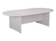 main image for ad NEW - White H2400 x W1200mm Meeting Table Oval End