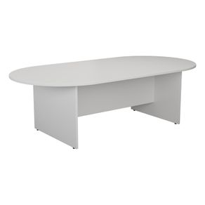 NEW - White H2400 x W1200mm Meeting Table Oval End