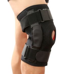 Knee Brace with Polycentric Hinges Professional Sports Safety Knee Support Black Knee Pad Guard Protector Strap