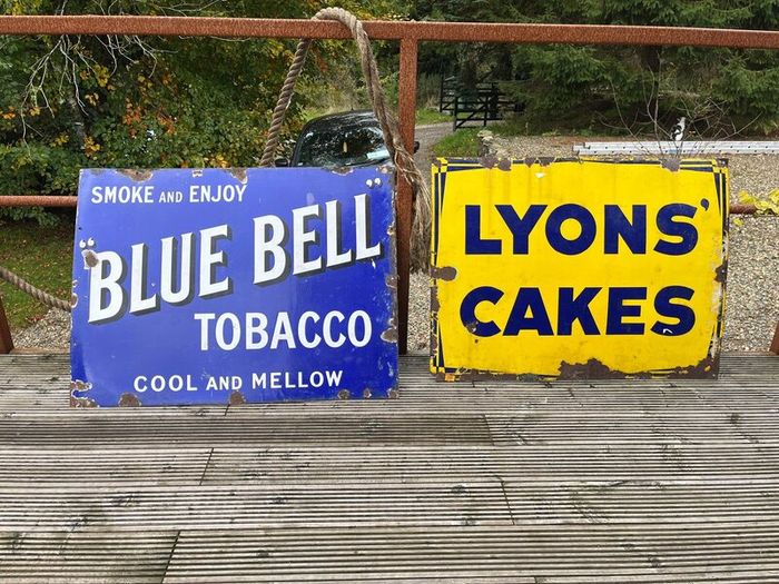 Original Vintage Blue Bell Tobacco enamel sign