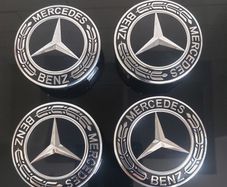 4 x Mercedes Centre Caps (Black) FREE POST