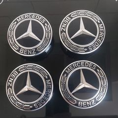 4 x Mercedes Centre Caps (Black) FREE POST