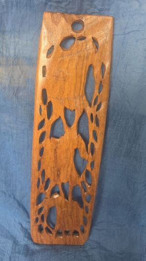 Hand-carved wooden elephant wall hanging