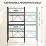 Expandable Microwave Shelf,3-Tier Microwave Stand,Black Adjustable Kitchen storage & Organisation, Heavy Duty Microwave Rack with Knife Holder, Cutlery Box & Cutting Board Rack Image 5