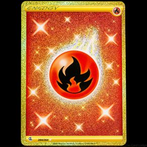 Fire Energy 284/264 Secret Full Art Gold Holo Rare SWSH Fusion Strike Pokemon Card