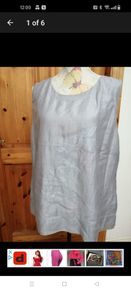 Ladies Jacques Vert beautiful silver grey plus size top like new.