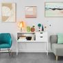 Console Table Side Table Entryway Table 2 Drawers and 1 Compartment Metal Frame Image 3