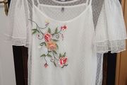 White embroidered top by Vero Moda.