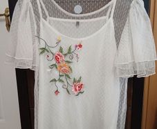White embroidered top by Vero Moda.