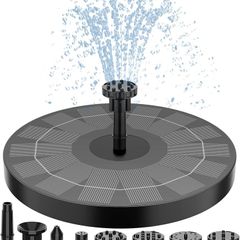 Solar Fountain 2.5W Solar Water Fountain with Solar Panel Solar Pond Pupme with 6 Fountain Nozzles Solar Floating Fountain Pump for the Garden, Bird Bath, Fish Tank
