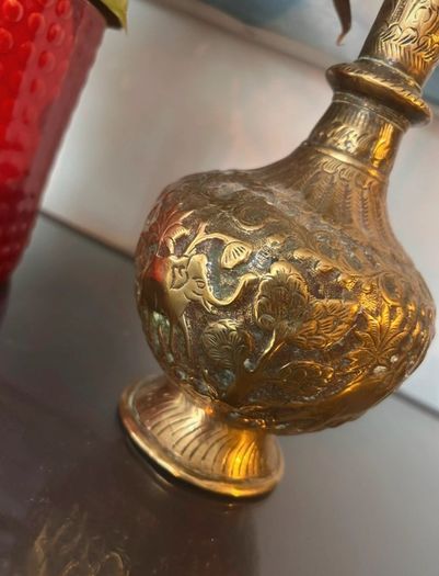 Vintage Hand Etched Vase 30cm