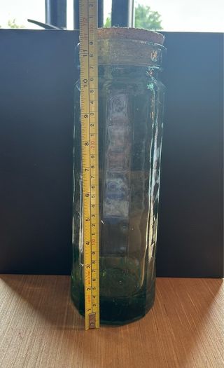 Chunky Green Panel Glass Pasta Jar