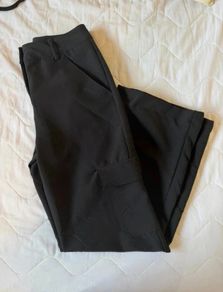 Black Wide-Leg Cargo Trousers - Size M