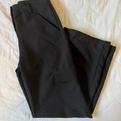 Black Wide-Leg Cargo Trousers - Size M