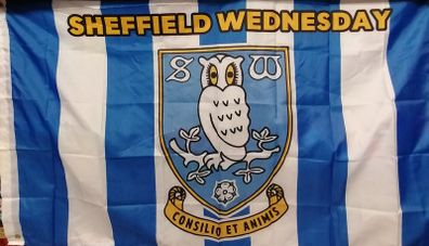 Sheffield Wednesday football club flag 5ft x 3ft.
