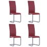 Cantilever Dining Chairs 4 pcs Red Faux Leather Image 8
