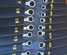 GRENPRO Ratcheting Wrench Set, Combination Wrench Set, 22-Piece SAE & Metric and Standard, 72Th Long Open End, 1/4" to 3/4" & 6-18mm, Organizer With Roll Up Pouch, CR-V Socket Mechanic Hand Tools Sets