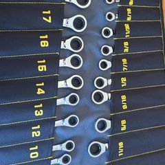 GRENPRO Ratcheting Wrench Set, Combination Wrench Set, 22-Piece SAE & Metric and Standard, 72Th Long Open End, 1/4" to 3/4" & 6-18mm, Organizer With Roll Up Pouch, CR-V Socket Mechanic Hand Tools Sets
