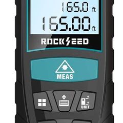 Laser Measure 50M/165ft,RockSeed Digital Laser Distance Meter with 2 Bubble Levels,Portable Laser Rangefinder M/in/Ft Unit Switching Backlit LCD and Measuring Distance/Area/Volume/Pythagorean