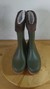 Rontani Made in Italy Green Wellington Boots EU 39 UK 6 Fleece Lined Winter Wellies