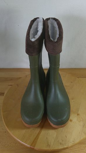 Rontani Made in Italy Green Wellington Boots EU 39 UK 6 Fleece Lined Winter Wellies