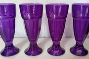 Four Purple Knickerbocker Glory Dessert Glasses