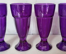 Four Purple Knickerbocker Glory Dessert Glasses