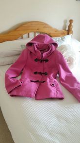 Pink Winter Jacket with Hood - Size 12
