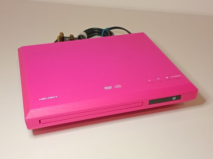 Pink DVD player Bush with universal IR blaster remote