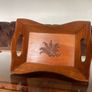 Vintage Mid Century Decorative Wooden Tray Bread Basket Serviette Holder Image 2