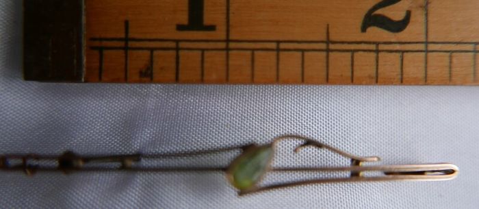 Vintage Edwardian 9ct Gold Bar Brooch With Ametyst 1.7g And Box
