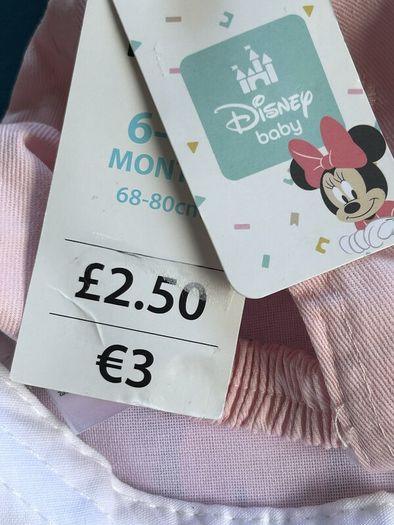 Baby Girls Pink Mini Mouse Cap. Age 6-9 months / EU 47cm