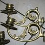 Two Pairs of  Vintage, French, brass wall or piano candle holders L-7,4" Image 3