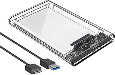 Transparent Hard Disk Box 2.5inch SSD SATA to USB3.0 Type C Mobile External HDD Case Support 6TB For SDD HDD Shell Enclosure