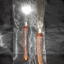 A Pair of Antique Victorian Era Fish Servers with Antler Handles and Engraved Silver Plated Blades, Commonly made in Sheffield in the late 19th Century Image 4
