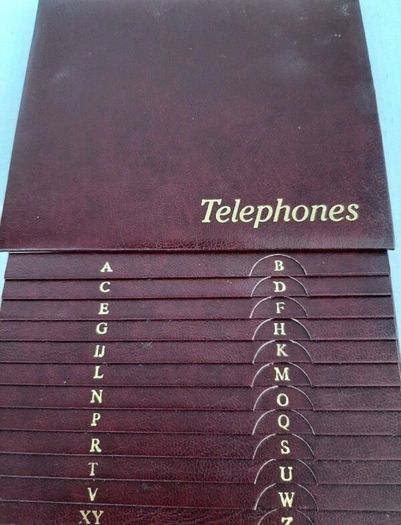 vintage genuine leather phone address book