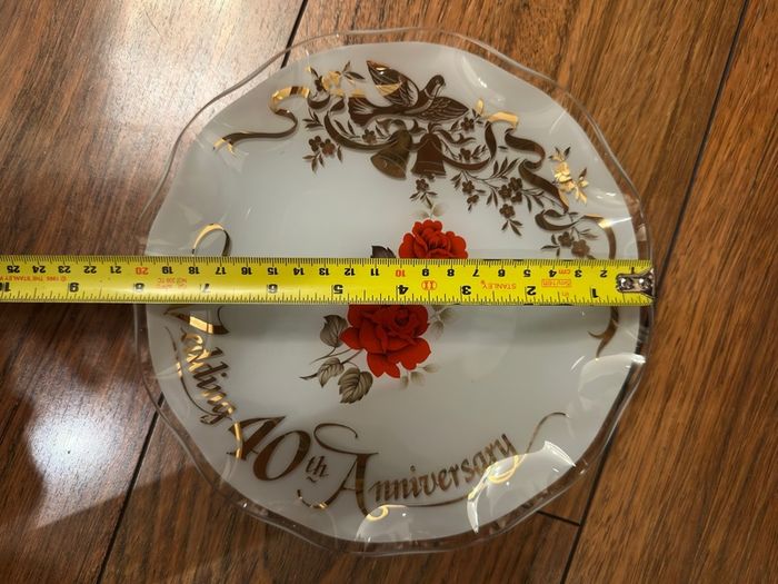 Vintage Anniversary Glass Plate