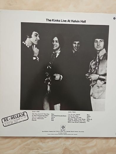 The Kinks LP - Live At Kelvin Hall