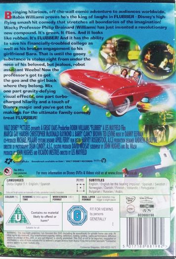 Flubber (Disney) [1997] Robin Williams, Marcia Gay Harden, Christopher McDonald, Ted Levine, Raymond J. Barry, Wil Wheaton & Clancy Brown [DVD Movie]