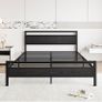 King Size Bed Frame with Wood Headboard,Heavy Duty Metal Platform Bed Image 7