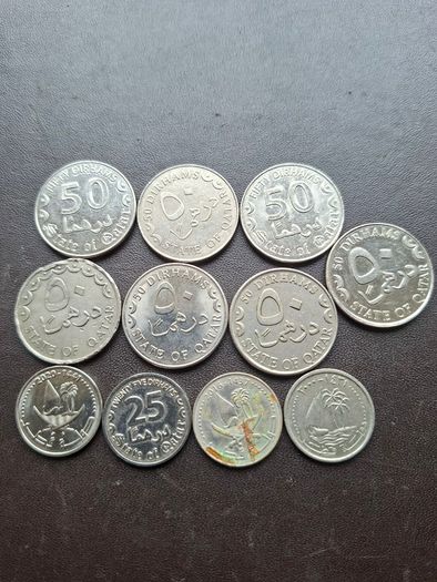 A Lot of 11 coins from Qatar (1990-2020)